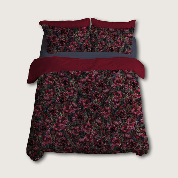 Burgundy gultas veļa 220x200