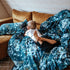Blue florals gultas veļa 220x200