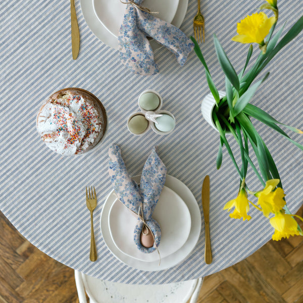 Watercolor striped tablecloth